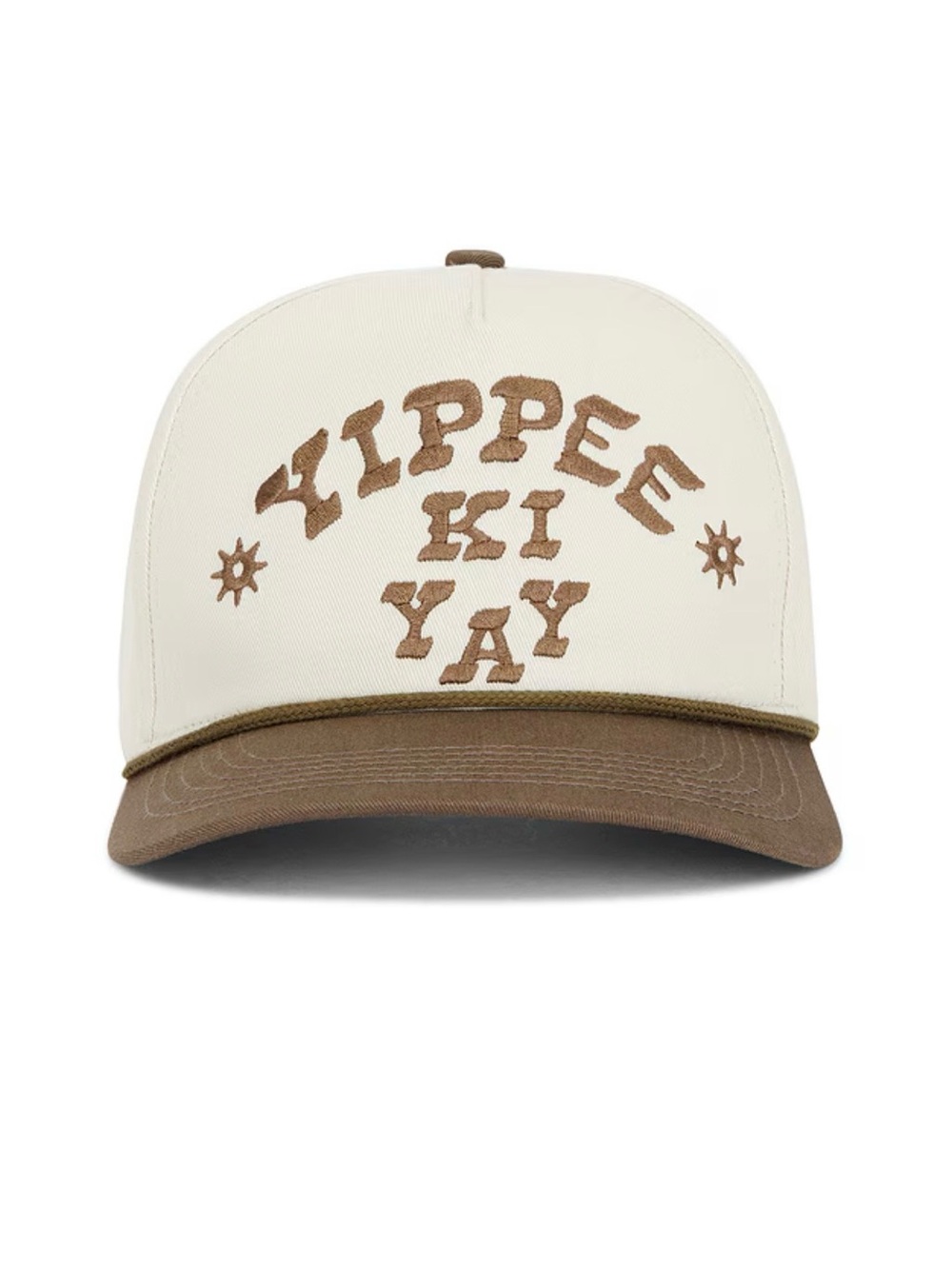 Ivory and Brown 'Yippee Ki Yay' Trucker Hat